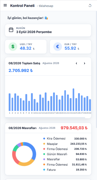 TıklaHesap Mobil Tasarım